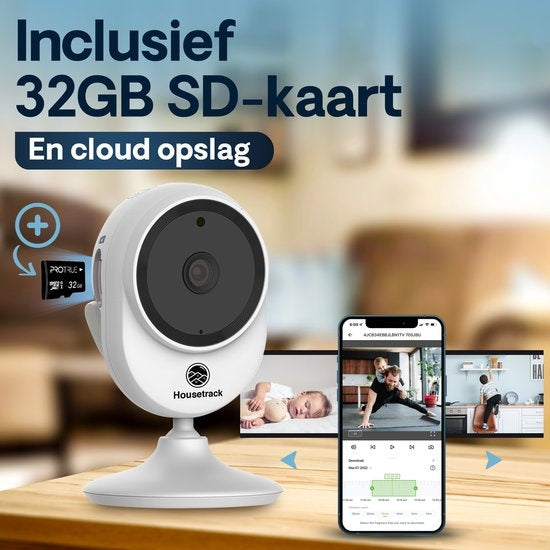 Caméra de surveillance Housetrack 1080P - Caméra de sécurité IP avec application - Caméra de sécurité Wifi - Maison intelligente - Caméra de sécurité intérieure