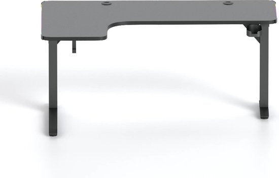 Avalo - Gaming Desk & L-Shaped Corner Desk - 160x100x75 cm - Avec éclairage LED RGB - Porte-gobelet et crochet pour casque - Acier inoxydable & ABS - Noir