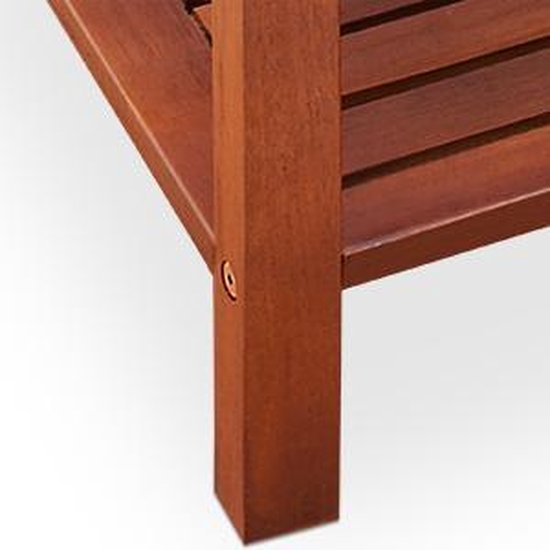 Table d'appoint Casaria Bois d'acacia - 45x45x45cm - avec 2 étagères Marron