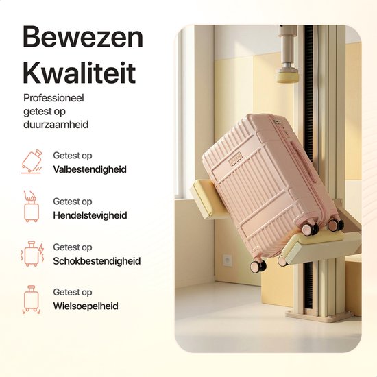 SKYCASES Classic Heritage - Grande valise de voyage - TSA Lock - 76x52x30 cm - 100L - XL Rolling Suitcase - 360° noiseless wheels - Lightweight - Trolley - Pink