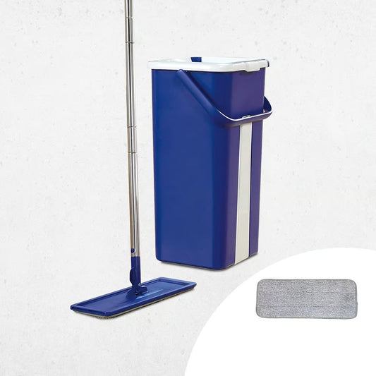 Kit de nettoyage Livington Touchless Mop - Fonction d'essorage sans les mains - Tampon en microfibre - Seau de 2,7 L
