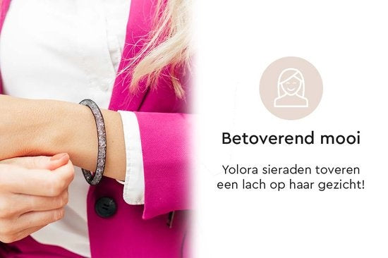 Yolora Ladies Mesh Bracelet - Kalpa Camaka Crystals - Bracelet femme noir - Bijoux - Boîte cadeau de luxe - Boîte cadeau - Boîte cadeau exclusive - Belle boîte cadeau - Cadeau de fête des mères