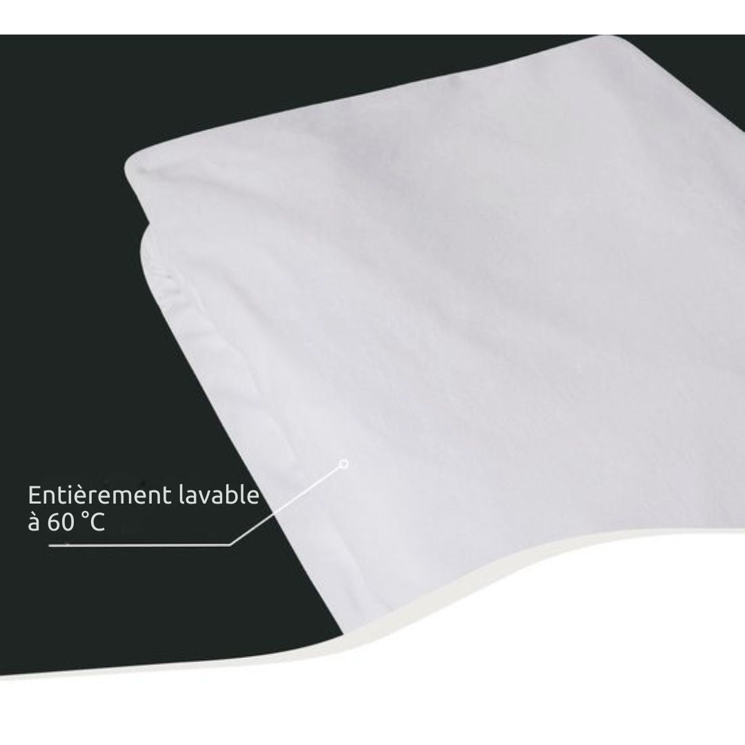 Protège-matelas - Home by TEMPUR® - Nature - 160 x 210 x 25 cm - Coton biologique - Imperméable - Thermorégulateur - Antiacariens - Antiallergique - blanc
