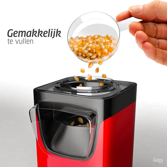 Gadgy Popcorn Machine - Hetelucht Popcornmaker - 1100 watt - met Maatschep - Popcornmakers kinderfeestje