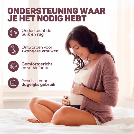 Vulpes Goods® Babycare - Bande abdominale de grossesse - Ceinture de grossesse ajustable - Bande abdominale de grossesse - Invisible et respirante - Soutien abdominal et dorsal - Taille L - Bande pelvienne - Ceinture de grossesse - Soutien pelvien - Sac d