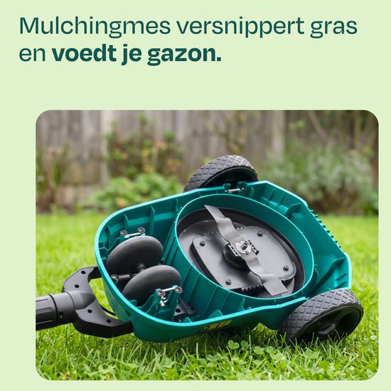 VONROC Mini tondeuse électrique 20V - 22 cm - Tonte et mulching en un - Trois hauteurs de coupe réglables : 30mm, 40mm, 50mm -- Outil de nettoyage inclus - Sans batterie ni chargeur