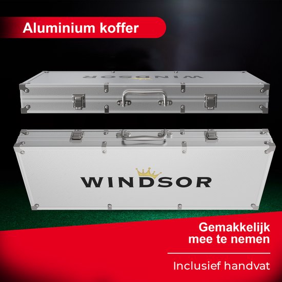 Set de poker Windsor - 500 jetons - Tissu de poker - Blinds - Cartes - Jetons de poker - Jetons de poker