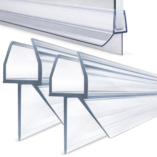 Bandes de douche Luft pour le bas - Lot de 2 - Transparentes - 100 cm par bande - Pour une épaisseur de verre de 8 à 12 mm - À découper sur mesure
