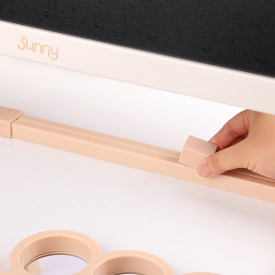 Sunny Luna Activités – Chevalet réglable en bois pour enfants – Chevalet de jeu avec tableau blanc et ardoise – Tableau magnétique – Rouleau de papier, gobelets et accessoires inclus – Jouet éducatif