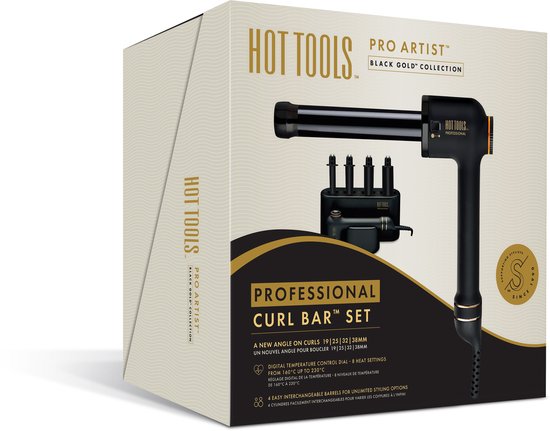 Hot Tools - Professionnel - Kit de bouclage - Fers à boucler 18 mm, 25 mm, 32 mm, 38 mm - Boucles - Outils de coiffure - Boucles