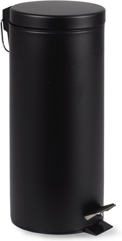 BRASQ Poubelle à pédale 30 litres - Noir - PB130 - Poubelle à pédale amovible - Poubelle - Corbeille - Poubelle - Déchets