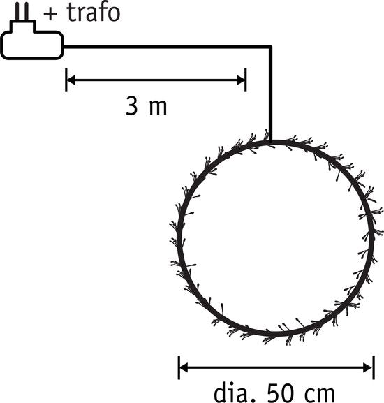 Luca Lighting Couronne lumineuse avec éclairage LED blanc chaud - Ø50 cm - Noir