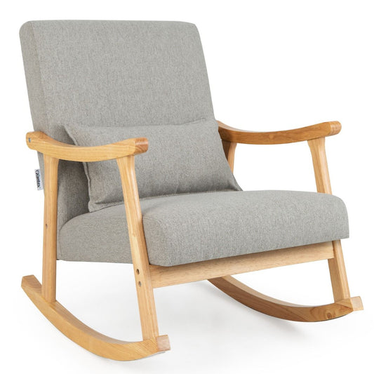 Fauteuil à bascule Coast - dossier haut - assise rembourrée - gris