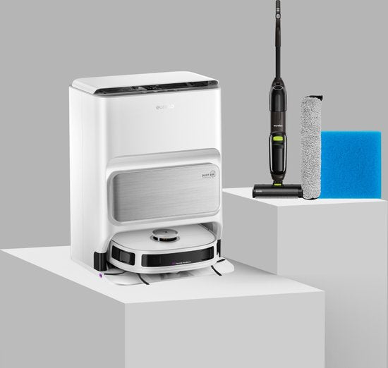 Eureka J12 blanc - Robot aspirateur avec fonction de lavage - Navigation Lidar - 5 000 Pa