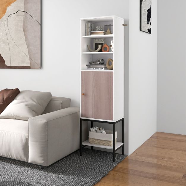 Armoire Coast - Bois & MDF - Système anti-basculement - 38 x 30 x 146 cm - Blanc