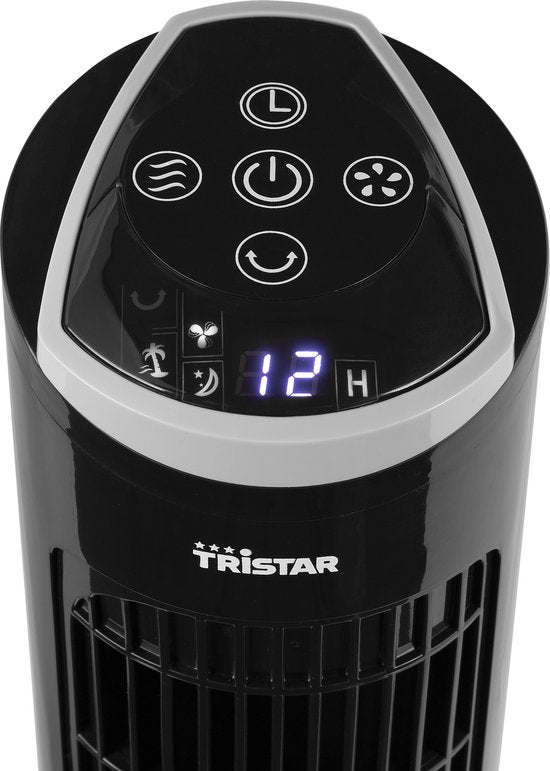 Ventilateur colonne – 3 vitesses – Oscillation – Minuterie – Intelligent et compact – Tristar VE-5865 – Noir