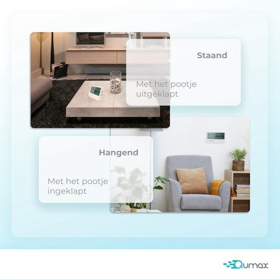 Qumax Digital Hygrometer - Thermomètre d'intérieur - Humidimètre avec batterie semestrielle - Blanc