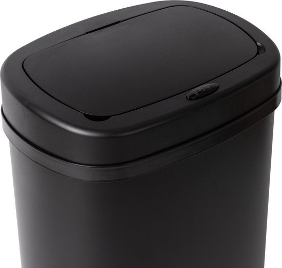 Poubelle à capteur - 50 L - Fermeture en douceur - Sans traces de doigts - Choix hygiénique - Noir