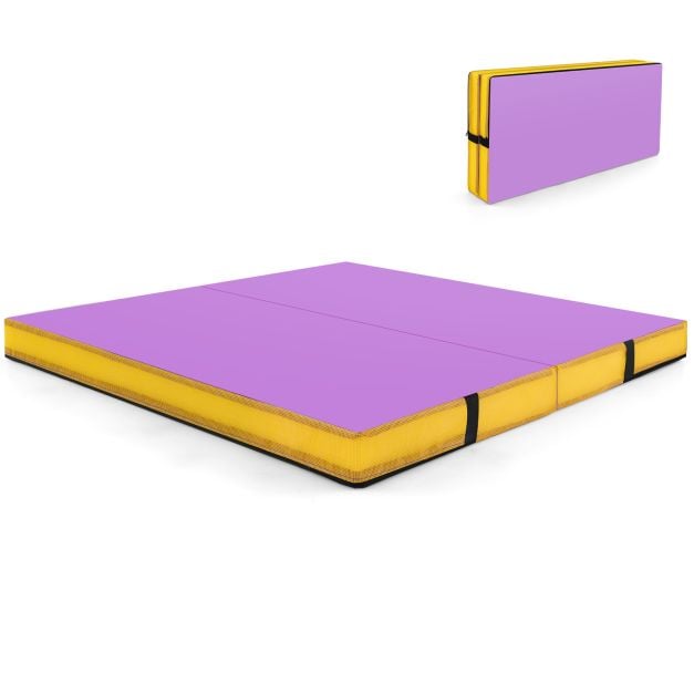 Tapis de gymnastique pliable Coast – 122 x 122 x 10 cm – Mousse EPE – Violet