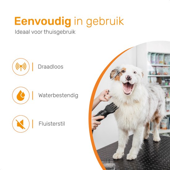 Dutchwide Tondeuse pour chien et chat - Pour poils épais - Tondeuse silencieuse - Sans fil - Kit de toilettage pour animaux - Tondeuse pour chien - Tables de coupe pour chiens - Tondeuse
