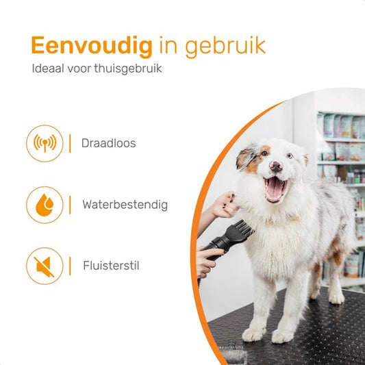 Dutchwide Tondeuse pour chien et chat - Pour poils épais - Tondeuse silencieuse - Sans fil - Kit de toilettage pour animaux - Tondeuse pour chien - Tables de coupe pour chiens - Tondeuse