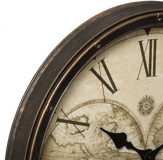 Horloge - Horloge murale - Horloge mondiale, diamètre 51 cm - Horloge de grande qualité