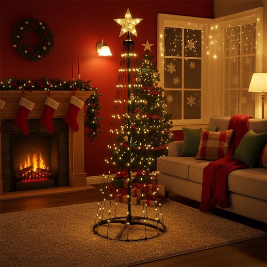 Arbre LED avec 550 lumières 300cm, blanc chaud