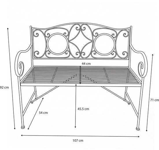 Banc de jardin AXI Margot Mosaïque multicolore – Banc de jardin en métal – 107 x 54 x 92 cm – Banc de jardin pour 2 personnes – Aspect mosaïque – Incrusté de carreaux de céramique – Pour le jardin, la terrasse et le balcon