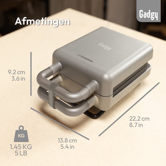 Gadgy Premium Gaufrier – Argent - Gril, appareil à croque-monsieur et gaufrier 3-en-1 - Plaques interchangeables - 600 W - Très puissant - Gaufre bruxelloise