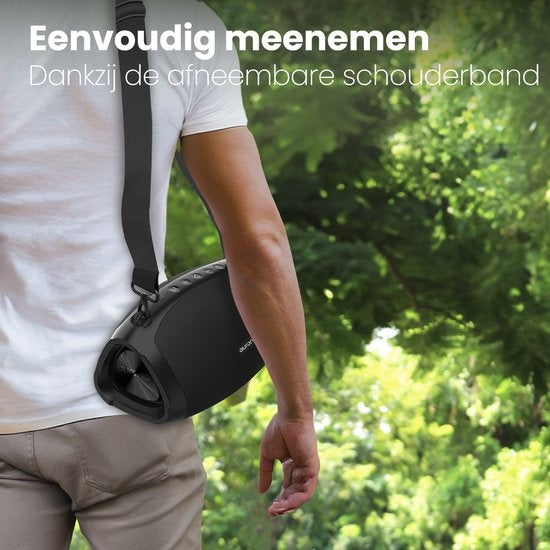 Auronic - Enceinte Bluetooth - Sans fil - Connexion USB, AUX et carte SD - Noir