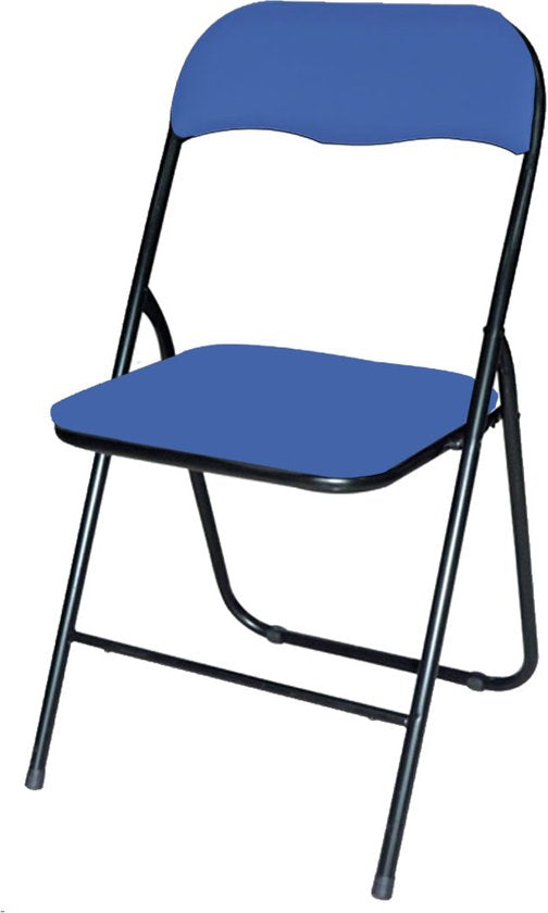 BRASQ Chaise pliante Bleu Noir - Chaise pliante - Chaise pliante 43x38x78 cm - PVC - Chaise de salle à manger