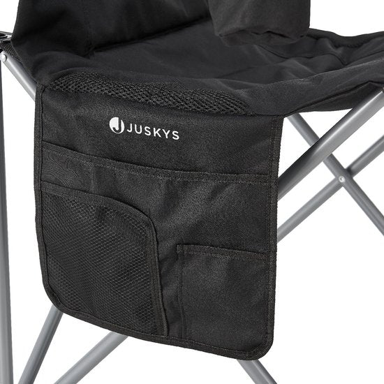 Chaise de camping / Chaise pliante Lido - Noir - Sac de rangement inclus