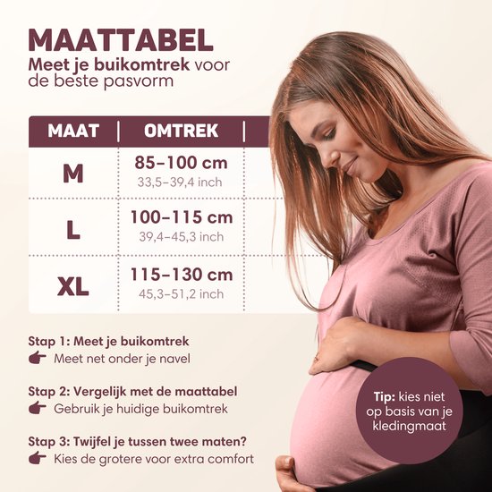 Vulpes Goods® Babycare - Bande abdominale de grossesse - Ceinture de grossesse ajustable - Bande abdominale de grossesse - Invisible et respirante - Soutien abdominal et dorsal - Taille L - Bande pelvienne - Ceinture de grossesse - Soutien pelvien - Sac d