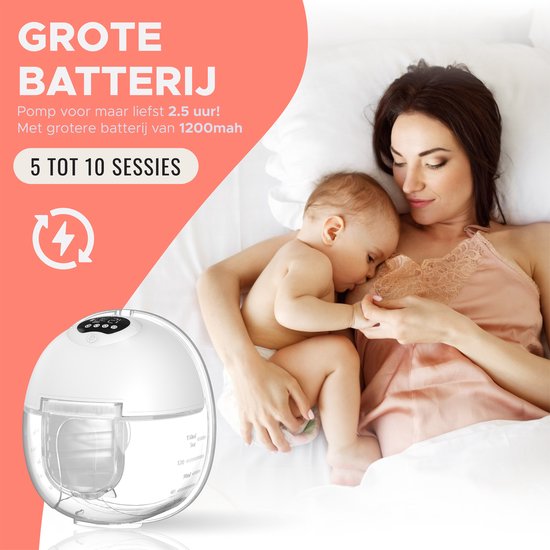 Tire-lait mains libres Mellons - Sans BPA - Double tire-lait électrique avec pochette de voyage - Comprend 20 poches de stockage de lait maternel, une jauge de mamelon en silicone et des réducteurs de bouclier mammaire - Lunea