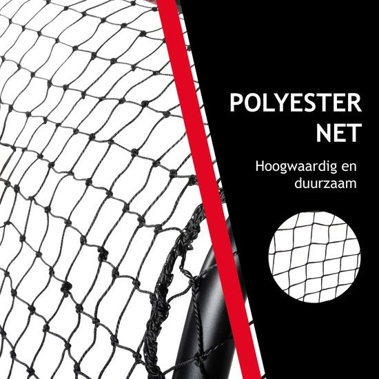 Dunlop Football Goal - But de football 300 x 200 x 120 cm - But de football grand format - Jouets d'extérieur pour enfants et adultes - Montage rapide - But d'entraînement de football - Métal - Noir/Rouge