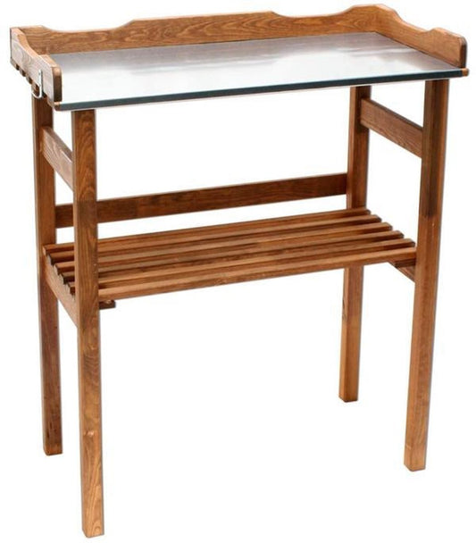 Jardinière - Generic - Table de rempotage - Plan de travail galvanisé - 78x38x86 cm - Pin massif brun