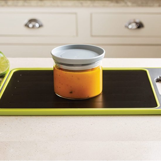 Mediashop 33128 Planche à découper de cuisine Rectangulaire Élastomère thermoplastique (TPE) Noir, vert, gris