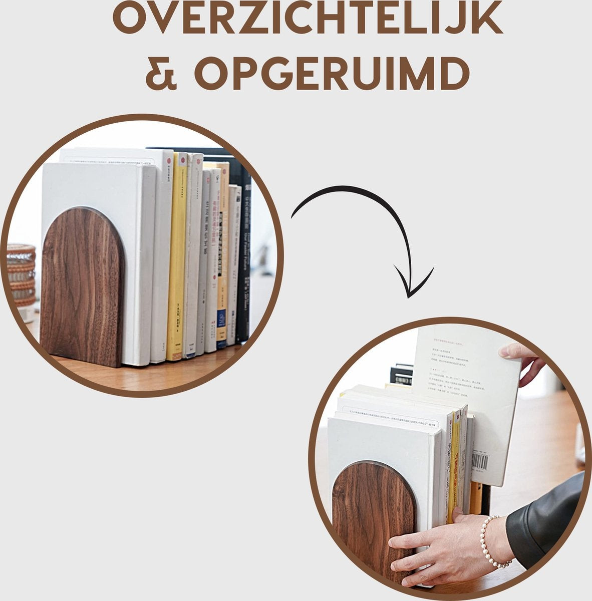 MATTI® - Boekensteun - Boekenhouder - Boekhouder - Boeksteun - Boekensteunen - Walnoothout
