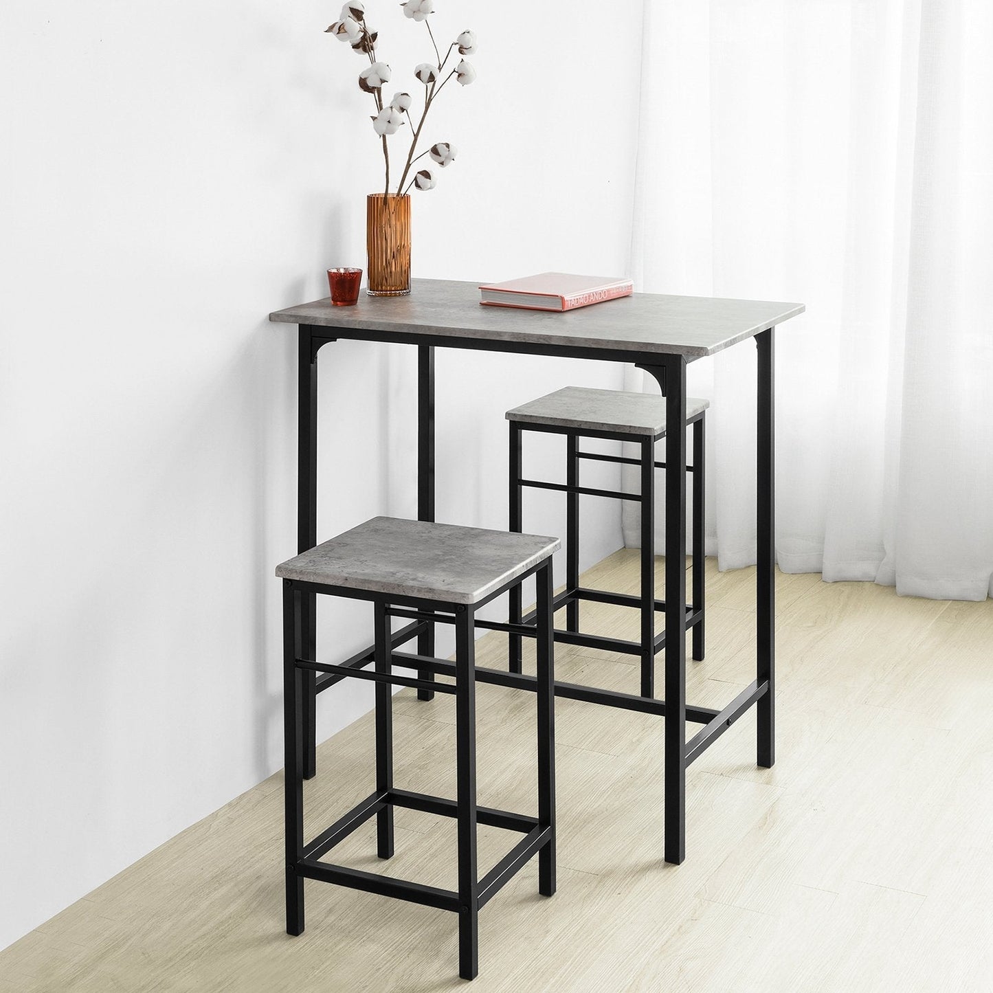 SoBuy Table Bistro - Moderne - 1 table + 2 Tabourets