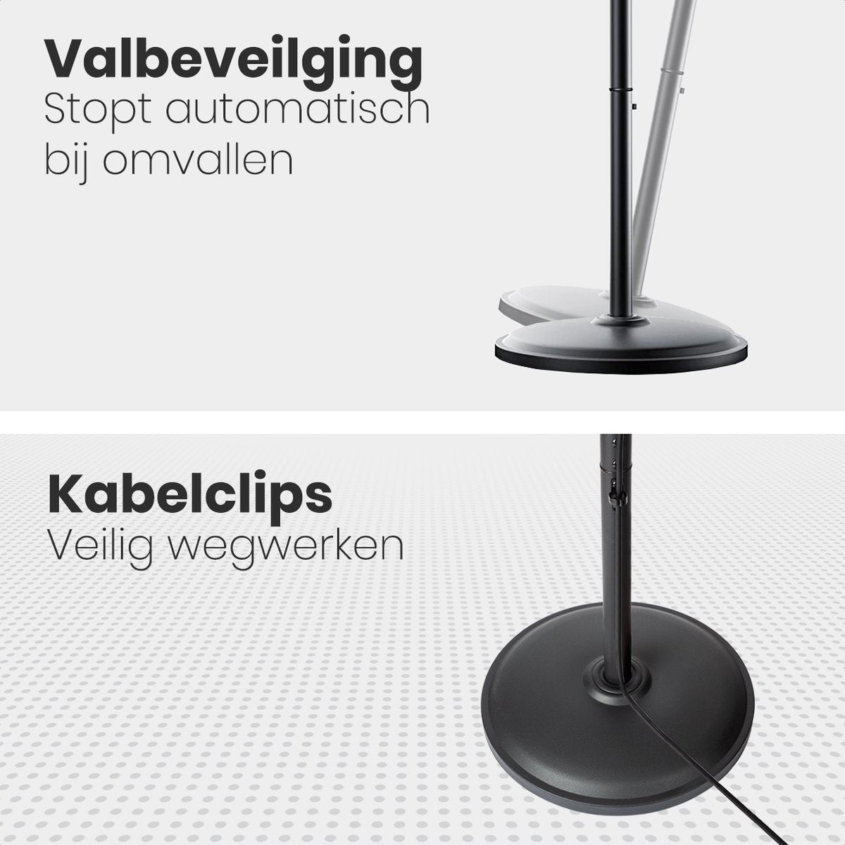 Chauffage de terrasse - Auronic - Électrique - 2000W - Télécommande incluse - 3 niveaux - Noir