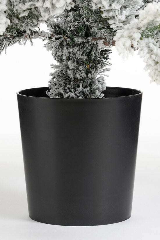 Black Box Trees Sapin de Noël artificiel Grimshaw avec neige H120 x P60 cm - Sapin artificiel en pot - Sapin de Noël artificiel d'intérieur - 206 branches - Vert