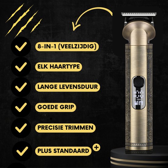 Tondeuse à barbe 8-en-1 pour homme + sac de voyage - Tondeuse pour barbe et corps - 8 accessoires inclus - Tondeuse pour homme - Tondeuse pour homme - Tondeuse à cheveux - Tondeuses - 0.5-15MM - Nez et oreilles - Tondeuse - Machine à barbe - Multigroomer