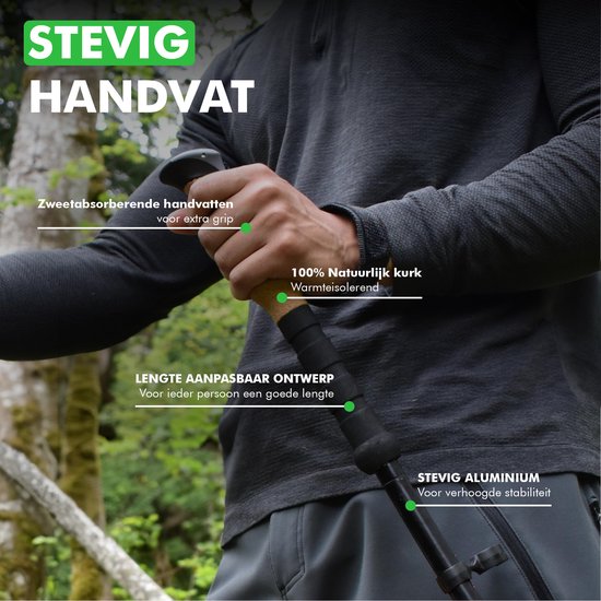 Bâtons de marche nordique Travelhawk Bâtons de trekking - randonnée - trekking - ajustable - pliable - alternativement télescopique et rétractable