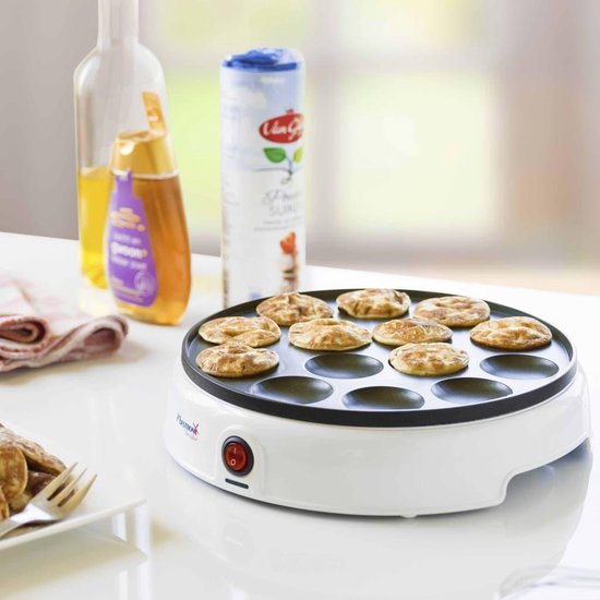 Poêle à poffertjes Bestron - APFM700W - 800 W - Appareil à poffertjes - Électrique - Blanc - Garantie de 5 ans