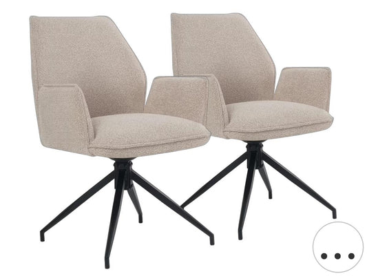 chaise de salle à manger multifurn Jill - pivotante - boucle taupe - ensemble de 2