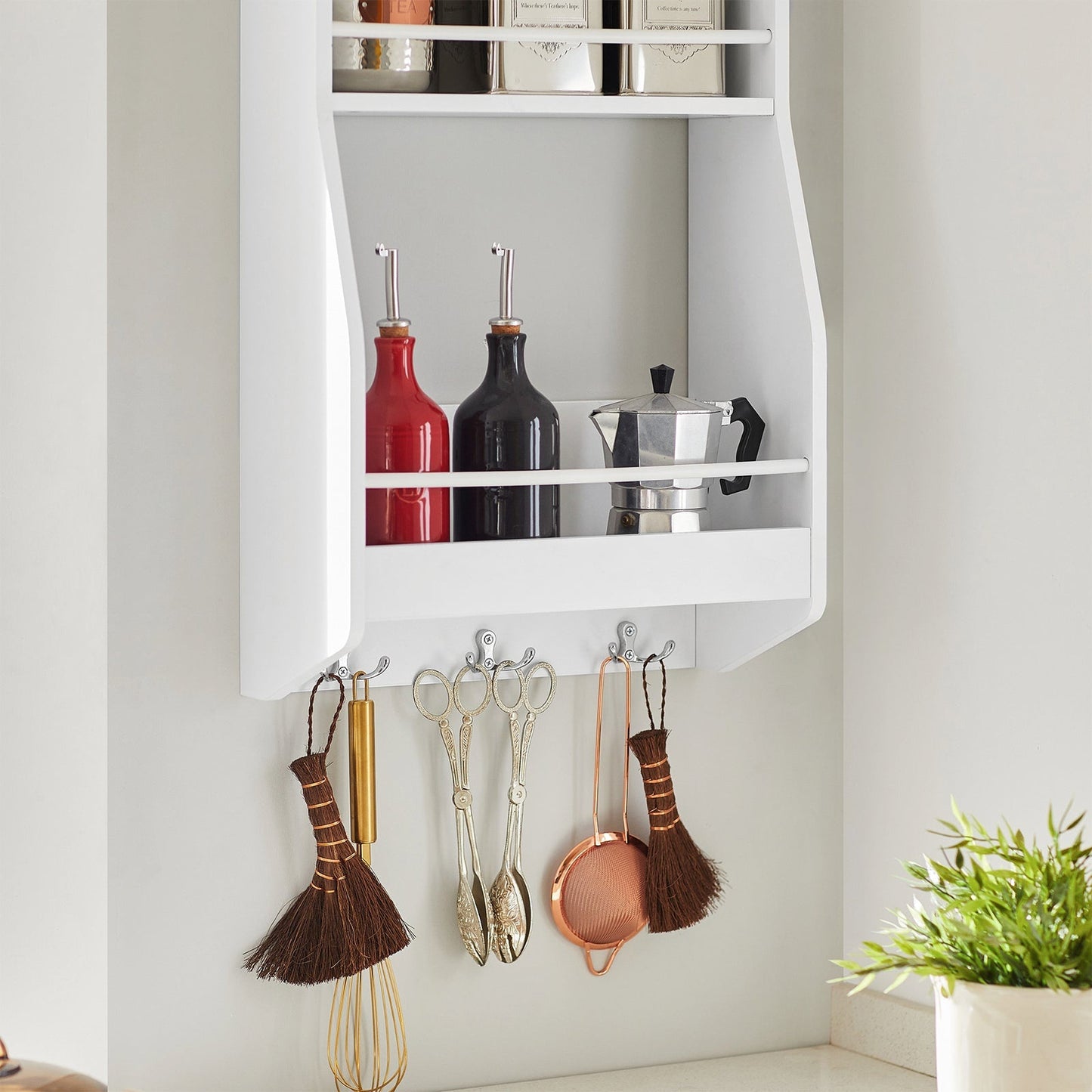 SoBuy Armoire murale de cuisine - Blanc - 38 x 17 x 75 cm