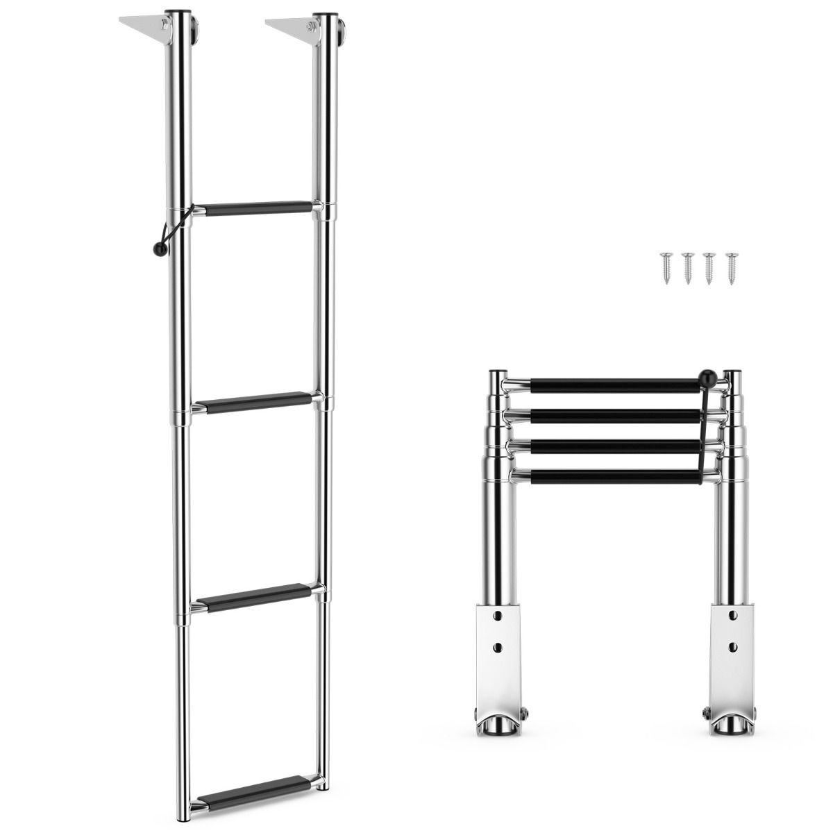 Coast Telescopic Boat Ladder 4-Stage - Anti-dérapant - Acier inoxydable - Capacité 227kg - Couleur argentée