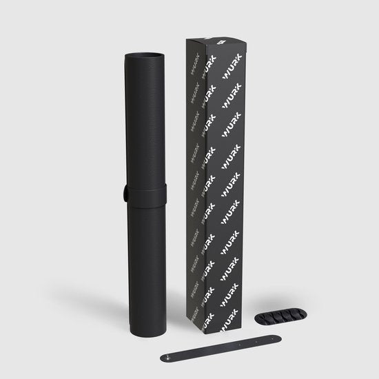 Sous main - WURK Tapis de bureau professionnel en cuir synthétique - Organisateur de bureau - Accessoires de bureau - Tapis de souris XXL- Inclut un clip pour câble - 80x40 - Noir