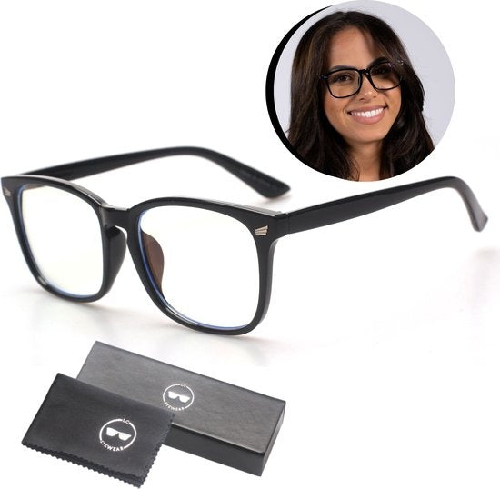LC Eyewear Lunettes d'ordinateur - Lunettes à lumière bleue - Lunettes d'affichage - Design - Unisexe - Noir