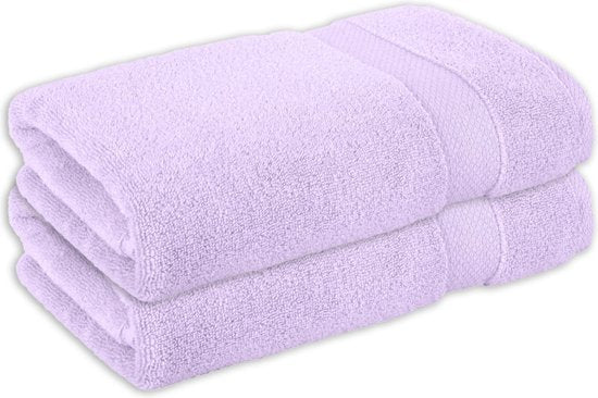 Vitality Pur - Serviettes Collection Sofia - Ensemble de serviettes de bain 70x140 - 100% Coton - Lilas - 2 pièces